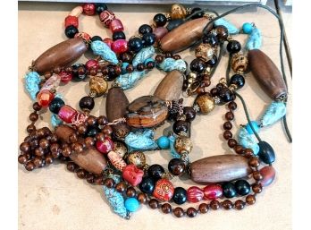 4 Beaded Necklaces, Varying  Lengths