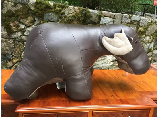Fantastic 'Reiners Originals' Leather Figural 'Moose' Ottoman / Footstool - GREAT PIECE ! (Paid $475)