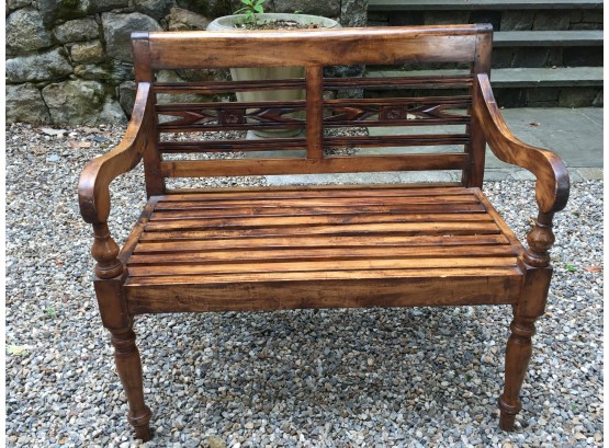 Fantastic 'English Teak' Style Garden Bench - GREAT BENCH  W/Carving - Mahogany (Paid $795)