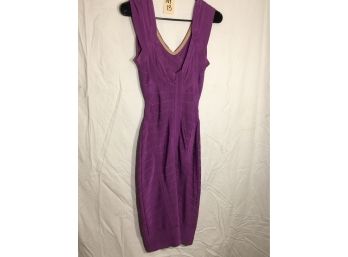 NY-13 Incredible HERVE LEGER Dress - Eggplant Color -extra Small XS