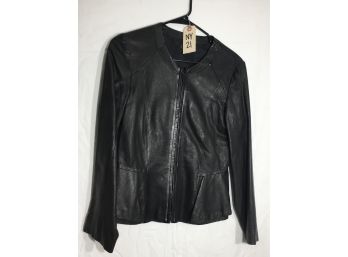 NY-21 Incredible Ladies Leather Jacket By THEORY - Size 4 - $775 Retail Price