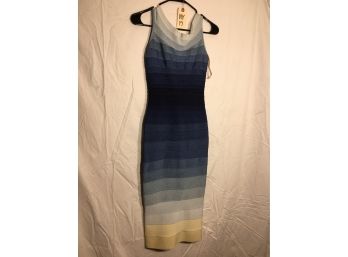 NY-7 - Fabulous HERVE LEGER Striped Dress - FANTASTIC Piece  - Extra Small XS