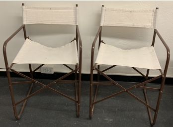 Pair Of Collapsable Metal Chairs