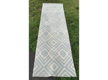 Dash And Albert 2’6”x8’ Blue And Cream Wool Tufted Runner