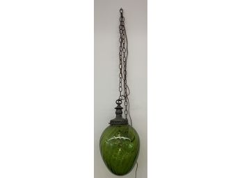Green Globe Glass Hanging Light Fixture