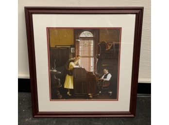 Framed Norman Rockwell Print “Marriage License”
