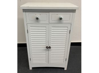White Two Drawer Corner Cabinet