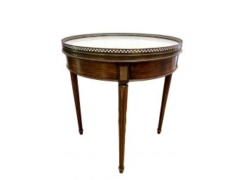 Round Marble Top Bouillotte Style Side Table