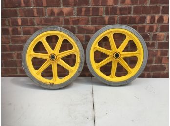 2 Solid Rubber Mag Wheels