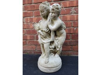 Boy & Girl Stone Statue