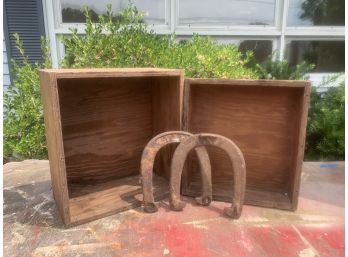 Wooden Box And Horse Shoes (FV26)