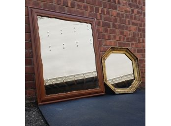 Lot Of (2) Wooden Mirrors