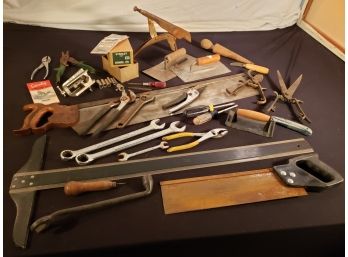 Tool Lot - Never Used Stanley Dowel Jig, Handsaws, Wrenches, Pliers & More - See Pics For Closeups