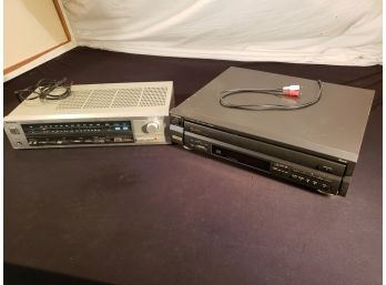 Lot Of (2) Technics - Model SA-120 Fm/am Stereo Receiver & SL-PD607 Compact 5 Disc Digital Stereo System