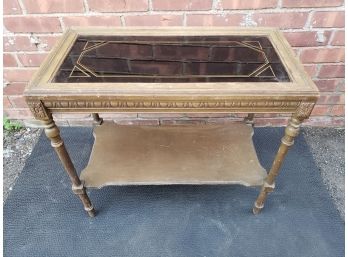 Vintage Table W/ Glass Top Insert
