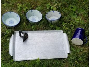 Engraved Tray And Ceramic Bowls (SF26)