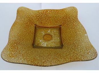 Amber Hued Glass Decorative Plate