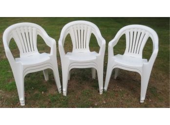 Group Of 8 Plastic Outdoor Chairs