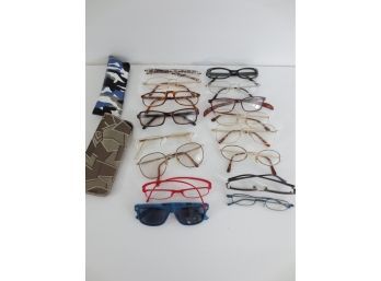Group Of 16 Reading Glasses And 2 Cases