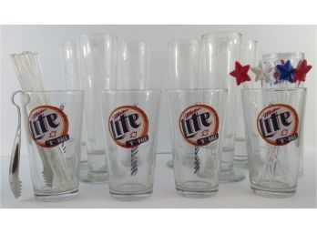 Large Group Of Pilsner Beer Glasses