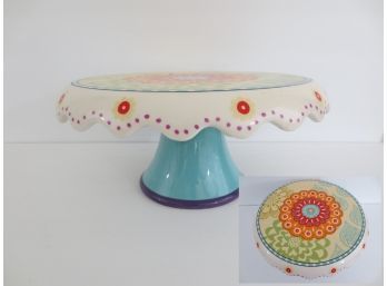 Proud Peacock Ceramic Cake Plate