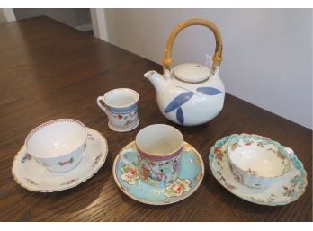 Group Of 8 Porcelain Antique And Vintage Tea Cups & Saucers
