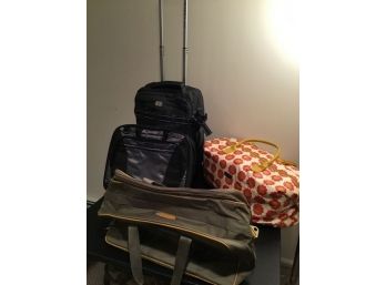 The Sharper Image Carry On Luggage, London Fog Travel Bag, Targus Laptop Bag, Jane Marvel Travel Bag.