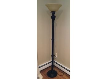 Metal And Glass Shade Floor Lamp.