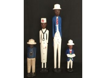 Anglo/South African Carved Folk Art Figures From Atlantic Art Gallery In Cape Town.
