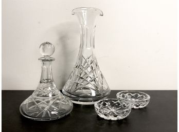Cut Crystal Decanters And Coasters