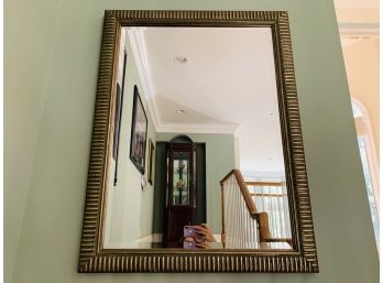 Beautiful Green And Gilt Framed Beveled  Mirror