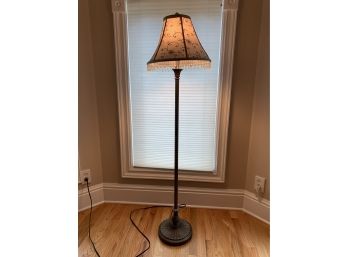 Metal Floor Lamp With Embellished Shade