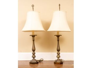 Pair Of Vintage Brass Lamps