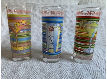 Lot Of 3 Assorted Cocktail Glasses