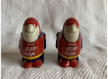 Vintage 1980’s “Bud Man” Salt & Pepper Shakers - No Chips