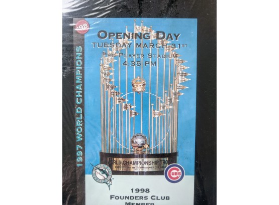 6 World Championship Trophy Opening Day March 31, 1998 Numbered Plaques Lot Of 29
