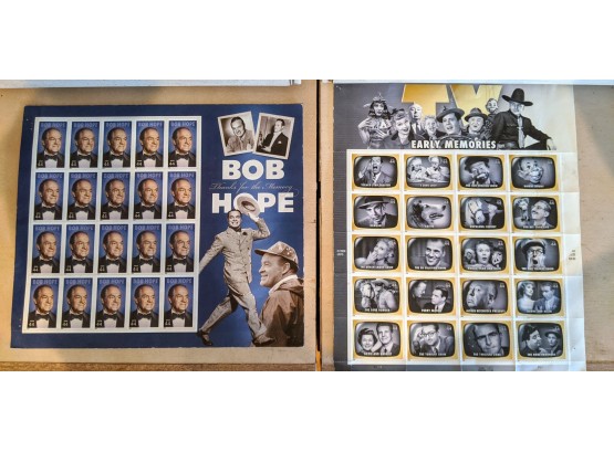 Sheet Of Collector Stamps Of Bob Hope And Early 1950's Star Studded TV Shows