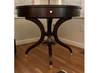 Ethan Allen Round Wilshire Accent Table With Drawers