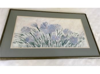 Large Custom Framed And Matted Floral Picture