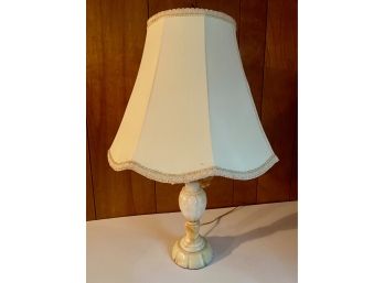 Vintage Marble Table Lamp With Carved Baluster