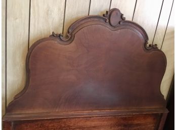 Vintage Twin Wood Headboard With Metal Bed Frame, Mattress Optional