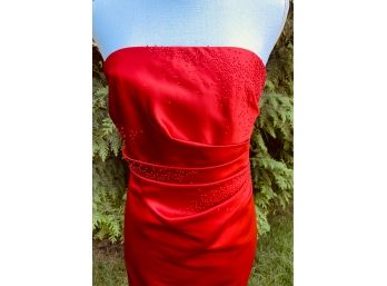 Red Strapless Cocktail Dress