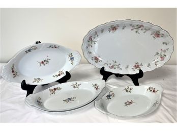 Wakbrzych, Poland Serving Platter And Three BIA Cordon Blue Ironstone Dishes