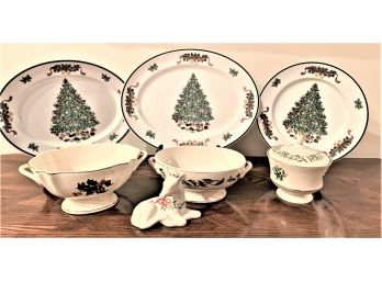 Johnson Brothers Victorian Christmas Serving Dishes & Two Lenox Pieces