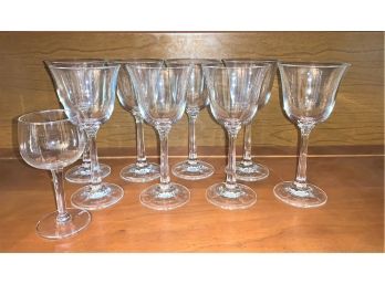 8 Crystal Wine Glasses & A Smaller Cordial