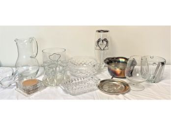 Miscellaneous Group Of Glassware &  Silverplate Bowl - 17 Pieces