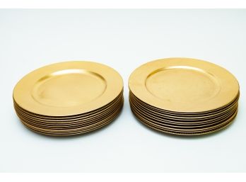 13” Round Gold Acrylic Charger Plates
