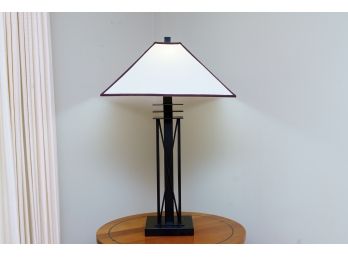 Geometric Metal 32”Square Base Table Lamp