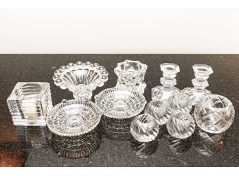 Assorted Crystal & Glass Candleholders