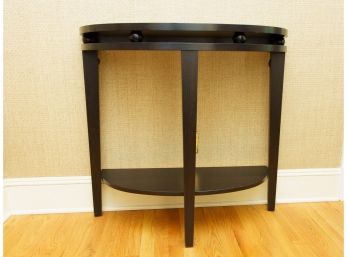 Demilune Accent Table With Shelf